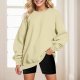 Womens Oversized Autumn And Winter Loose Top Solid Color Shoulder Sleeve Pullover Sweatshirt Sweater Petite Small