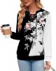 Women's Casual Sweatshirt Long Sleeve Trendy Lace Up Tops Lightweight V Neck Drawstring Pullover Tops