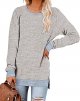 Women's Long Sleeve Sweatshirts Color Block Sweaters Tunic Tops