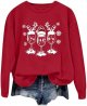 Christmas Ladies' Printed Casual Long Sleeved Pullover Round Neck Hooded Sweatshirt 1 Young Womens Hoodies