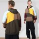 Men's Fashion Hoodies Techwear Contrast Color Oversize Sweatshirts, Unisex Lightweight Patchwork Hip Hop Pullover