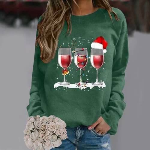 Ladies Autumn Winter Christmas Snowman Wine Glass Printed Hoodie Hoodie Womens Half Zip up