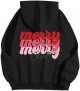 Christmas Women's Letter Print Hoodies Long Sleeved Hoodie With Pockets Style Clothes Women