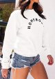 Womens Graphic Sweatshirt Crew Neck Solid Color Long Sleeve Casual Loose Letter Pullover Tops