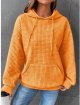 Women's Pullover Sweatshirt Drawstring Pumpkin Printed Waffle Hoodie Long Sleeve Tops with Pocket