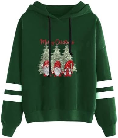 Christmas Long Women's Top Gnome Hooded Sweatshirt Printed Sleeve Women's Hoodies Sweatshirts Womens Pineapple