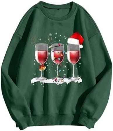 Ladies Autumn Winter Christmas Snowman Wine Glass Printed Hoodie Hoodie Womens Half Zip up