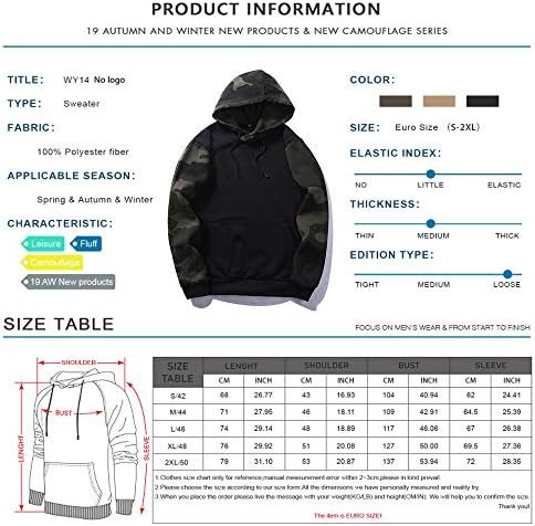 Men's Pullover Hoodie Blend Long Sleeve Contrast Color Military Sweatshirt with Kanga Pocket
