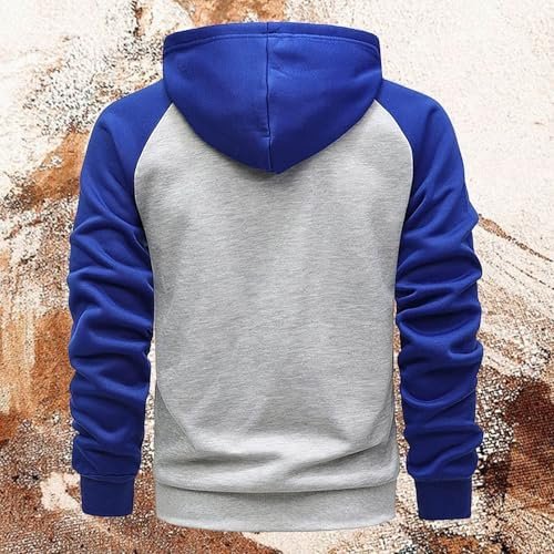 Men's Hooded Sweatshirt Loose Textured Zip Hooded Sweatshirt Insert Sleeve Jacket Indoor House