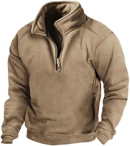 Winter Men's New Christmas Digital Printed Long Sleeve Stand Half Zip Plus Hoodie Hoodies Sweatpants Men