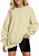 Womens Oversized Autumn And Winter Loose Top Solid Color Shoulder Sleeve Pullover Sweatshirt Sweater Petite Small