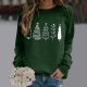 Christmas Women's Long Sleeved Crew Neck Print Lightweight Hoodie Womens Hoodies Lined
