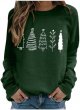 Christmas Women's Long Sleeved Crew Neck Print Lightweight Hoodie Womens Hoodies Lined