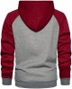 Mens Zip Up Hoodie Color Block Long Sleeve Casual Sweatshirt Sport Outwear with Pocket