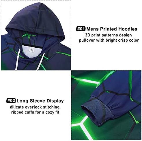 Unisex Novelty Hoodies for Men 3D Printed Graphics Pockets Pullover Sweatshirts Christmas Halloween