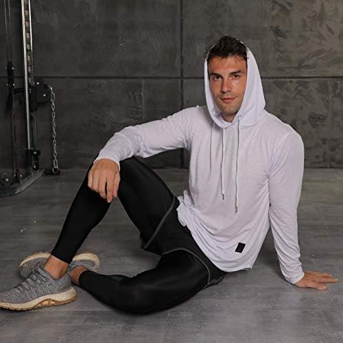 Mens Workout Sweatshirt Athletic Hoodies - Stylish Gym Running Hoodies Lightweight Pullover