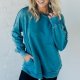 Sweatshirt For Women Solid Color Pockets Vintage Sweatshirts Fall Casual Top