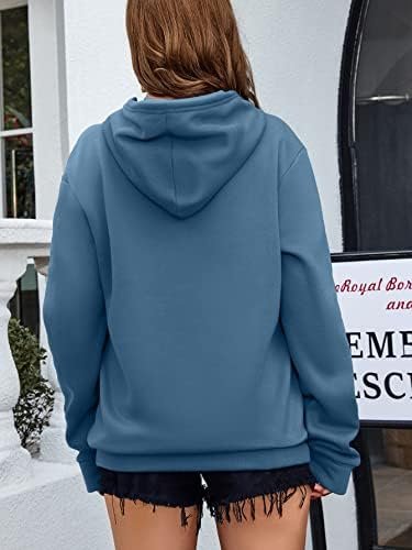 Women's Graphic Hoodies Heart Print Drawstring Long Sleeve Pocket Sweatshirt Pullover Tops