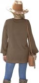 Womens Sweatshirt Crew Neck Balloon Sleeve Split Hem Dressy Casual Tops