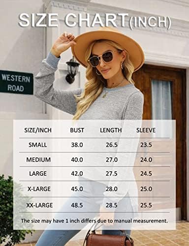 Women's Long Sleeve Sweatshirts Color Block Sweaters Tunic Tops