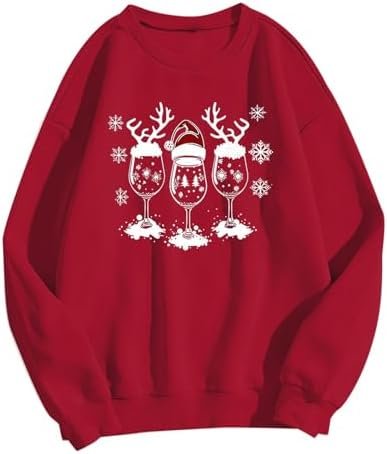 Christmas Ladies' Printed Casual Long Sleeved Pullover Round Neck Hooded Sweatshirt 1 Young Womens Hoodies