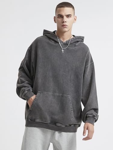 Mens Oversized Hoodies Vintage Hoodie Couples Pullover Acid Wash Hoodies for Men Streetwear Sweatshirts