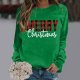Christmas Women's Letter Printed Round Neck Pullover Street Long Sleeve Pullover Hoodie Sweat Shirts Women Trendy