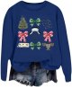 Women's Winter Fashion Sweatshirt Festive Christmas Print Round Neck Top Oatmeal Hoodie Women
