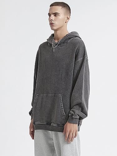 Mens Oversized Hoodies Vintage Hoodie Couples Pullover Acid Wash Hoodies for Men Streetwear Sweatshirts