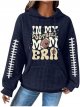 Women Casual Letter Graphic Printed Hoodie Long Sleeve Sweatshirts Shirt Pullover Football Sweatshirts Blouse