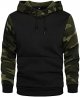 Men's Pullover Hoodie Blend Long Sleeve Contrast Color Military Sweatshirt with Kanga Pocket