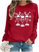 Christmas Ladies' Printed Casual Long Sleeved Pullover Round Neck Hooded Sweatshirt 1 Young Womens Hoodies
