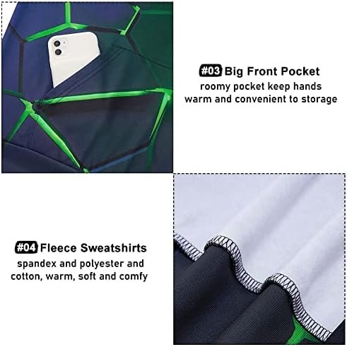 Unisex Novelty Hoodies for Men 3D Printed Graphics Pockets Pullover Sweatshirts Christmas Halloween