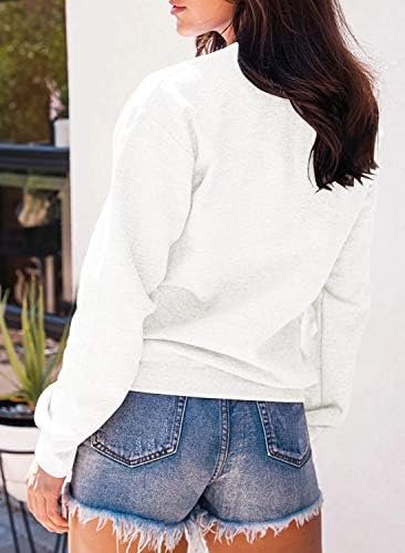 Womens Graphic Sweatshirt Crew Neck Solid Color Long Sleeve Casual Loose Letter Pullover Tops