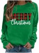 Christmas Women's Letter Printed Round Neck Pullover Street Long Sleeve Pullover Hoodie Sweat Shirts Women Trendy