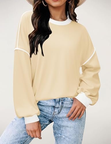 Women Sweatshirts Pullover Tops Long Sleeve Shirts Loose Fit Tops Casual Fall Outfits Y2K Clothes