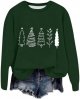 Christmas Women's Long Sleeved Crew Neck Print Lightweight Hoodie Womens Hoodies Lined
