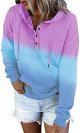Hooded Sweatshirts for Women Hoodies Pullover Casual Sports Top Button Down Shirt with Pockets